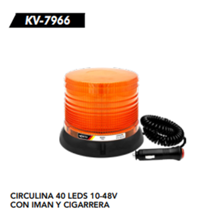 CIRCULINA LED COLOR AMBAR CON IMAN Y CIGARRERA KV-7966